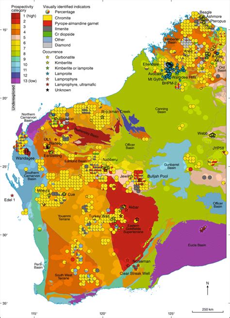 Prospectivity Map Of Western Australia Geological Regions Are Ranked
