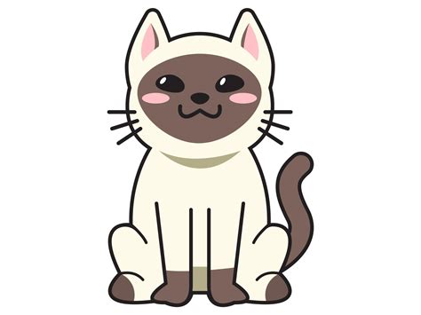 Cute Cat Or Kitten Animal Meow Cartoon Fluffy Pets Exact Vector