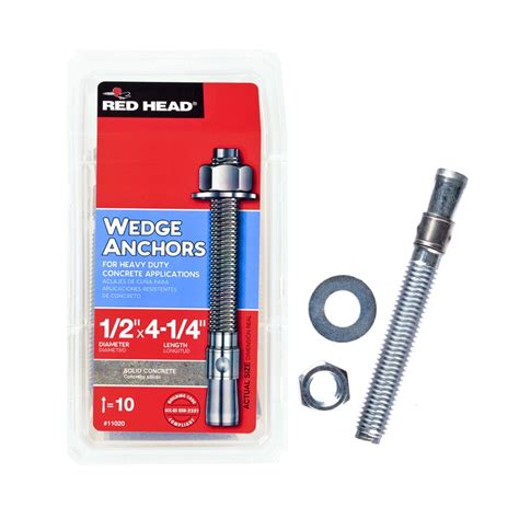 Shop Red Head 10 Pack 2 In X 4 14 In Wedge Anchors For Solid Concrete