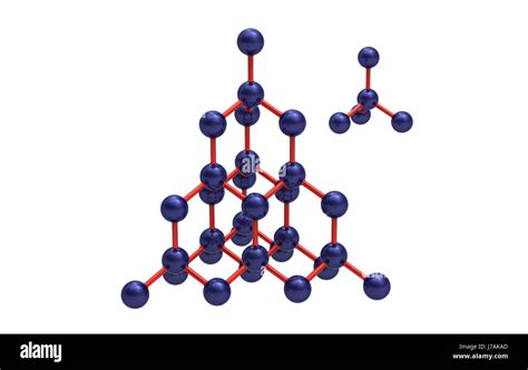 Crystal Lattice Diamond Atom Model Render Carbon Molecule Crystal Stock