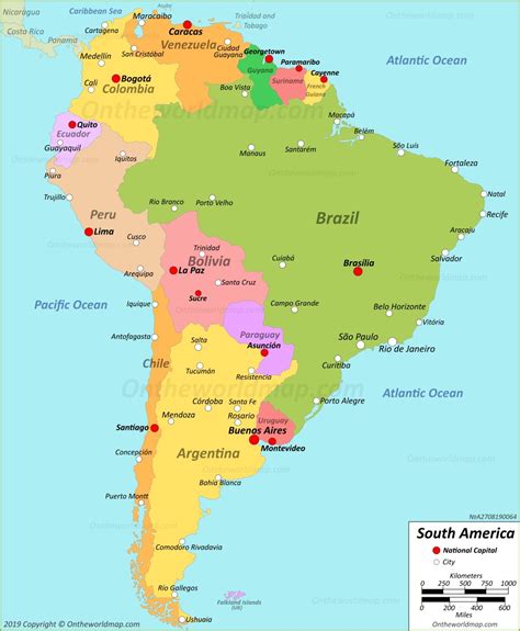 Cities Of South America Map World Map