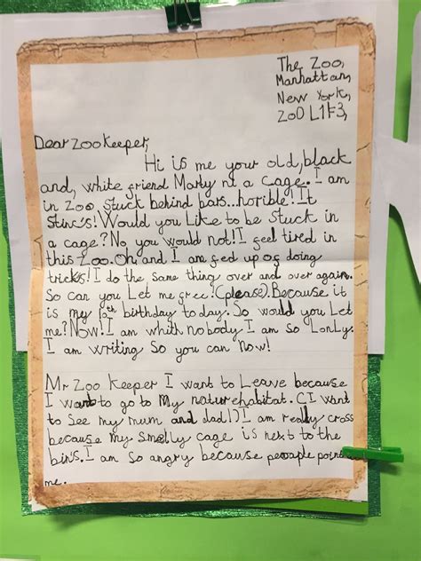 Ks1 Writing Letters Dear Zoo Zoo Keeper Ks1