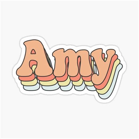 Amy Custom Aesthetic Trendy Name Sticker For Sale By Jdotrdot712