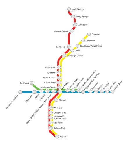 Atlanta Subway Map With Stations Vs Actual Geography Inspired By U