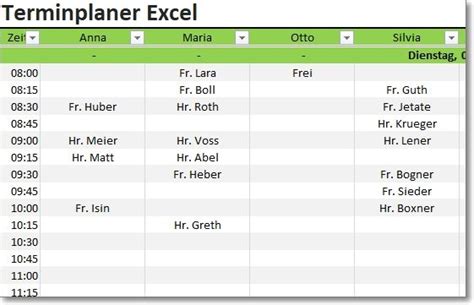 Terminplaner Als Excel Vorlage Alle Meine Vorlagende