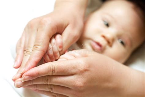 Baby Holding Mother Hand Stock Images Image