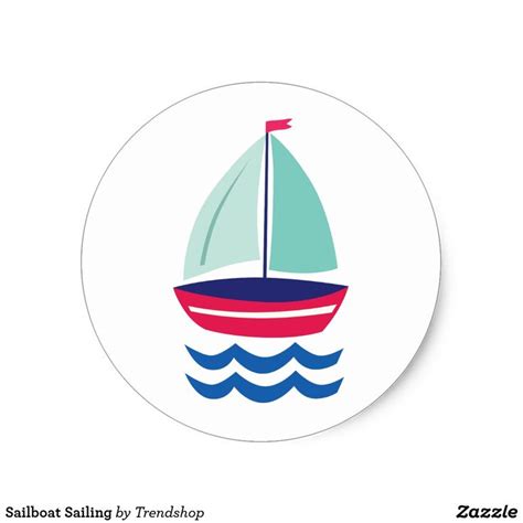 Sailboat Sailing Classic Round Sticker Zazzle Com Work Stickers