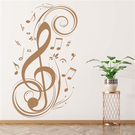 Treble Clef Wall Sticker Musical Notes Wall Decal Music