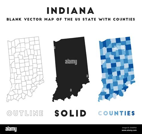 Indiana Map Borders Of Indiana For Your Infographic Vector Us State