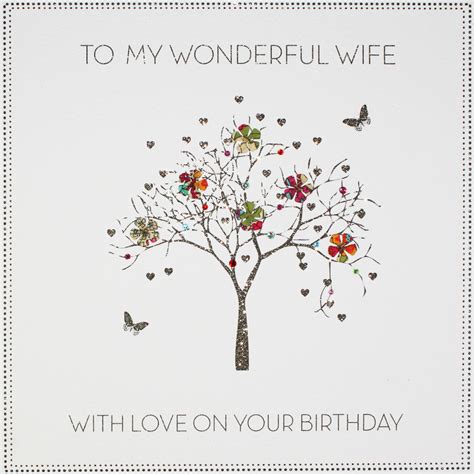 To My Wonderful Wife Large Handmade Birthday Card Bly Tilt Art