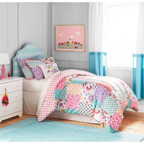 Kidsteens Floral Patchwork 4 Piece Bedding Comforter Set