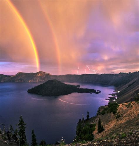 Photo Crater Lake Rainbows And Lightning By Jasman Mander On 500px