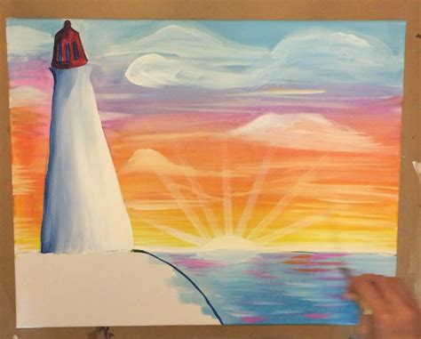 Lighthouse Painting Step By Step Acrylic Tutorial With Pictures