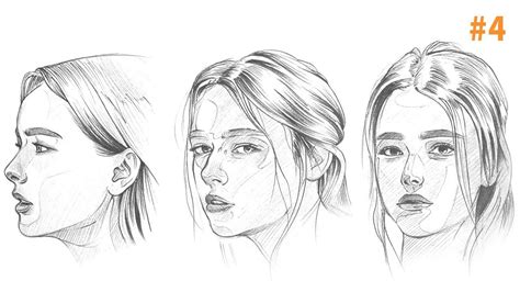 인물 연필 드로잉 4 다양한 시점의 인물화를 그리기 위한 방법 각도별 얼굴 그리는 방법2 옆에서 보는 얼굴 초상화