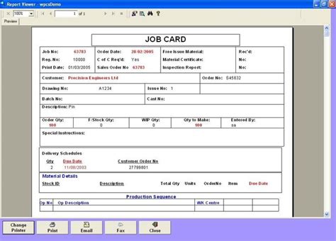 Quality Sample Job Cards Templates Maintenance Jobs Job Cards Card