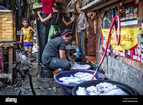Tondo Bezirk Slum Bidonville Manila Philippinen Stockfotografie