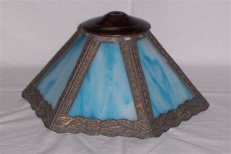 Blue Slag Glass Lamp Shade Art Deco Art Nouveau