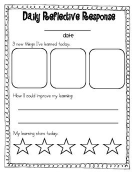 What are some of the highlights for you? Daily & Weekly Reflective Response Sheets by Tara West | TpT