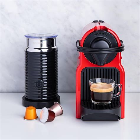 Nespresso Inissia Espresso Maker With Milk Frother Red Kitchen