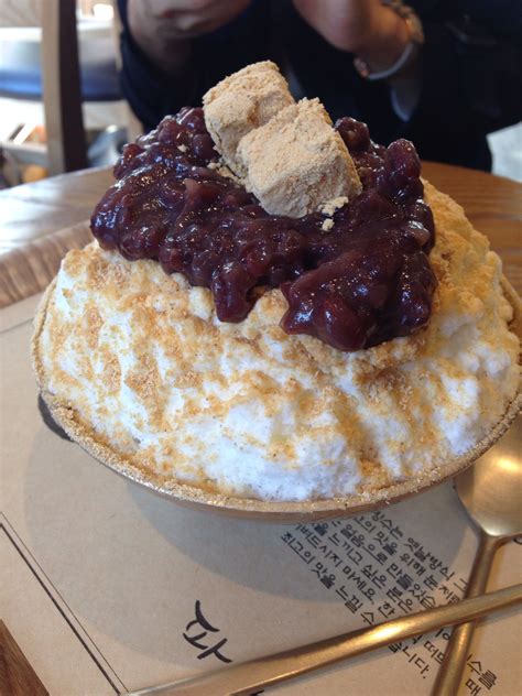 Patbingsu 팥빙수 A Korean Shaved Ice Dessert With Sweet Toppings Via