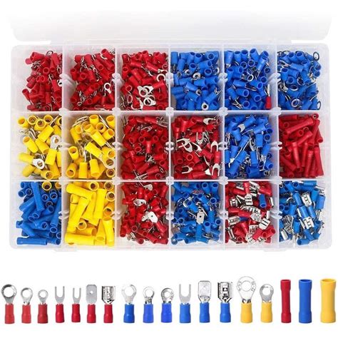 1200pcs Terminals Connector Spade Set Assorted Insulated Wiring