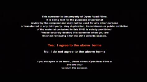 Open Road Films Awards Consideration Warning Screen Company Bumpers