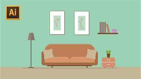 Simple Design Living Room Tutorial Flat Design Adobe Illustrator