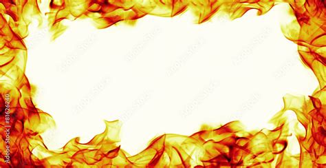 Burning Fire Flame Frame On White Background Stock Illustration Adobe