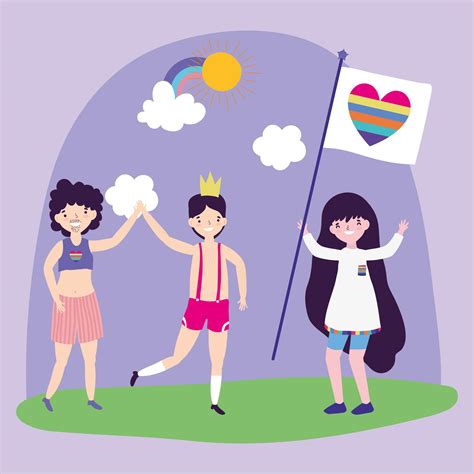 Cartoon Lgbtqi Characters For Pride Celebration 1482084 Vector Art At