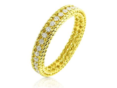 Roberto Coin K Yellow Gold Symphony Princess Diamond Band Featuring