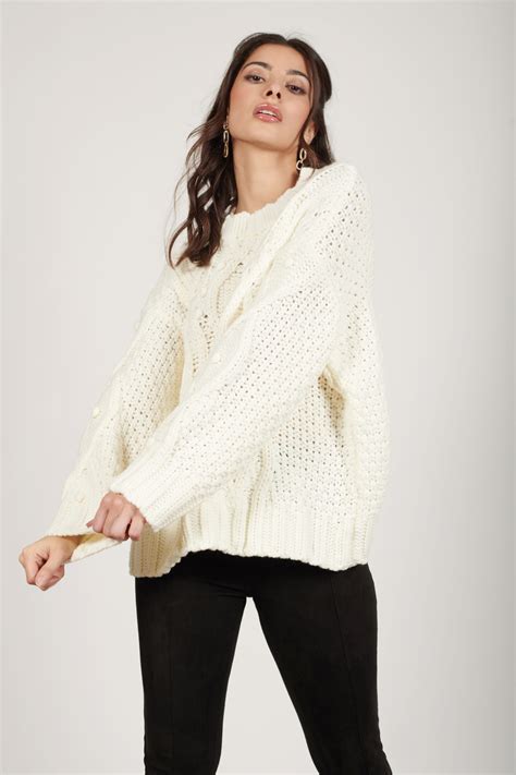 Snow Bunny Knitted Sweater In White 39 Tobi Us
