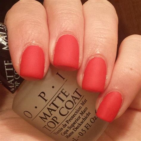 To finish apply one coat of opi top coat. Red matte nails using OPI's "Red My Fortune Cookie" and ...