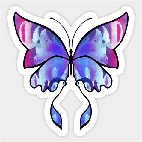 Purple Butterfly Butterfly Sticker Teepublic