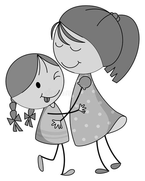 Abrazo De La Madre Y De La Hija Ilustración Del Vector Ilustración De