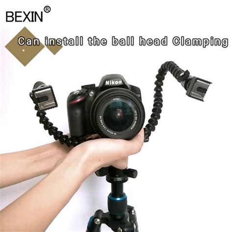 Flexible Dual Arm Dual Shoe Macro Shot Camera Flash Bracket 14 Hot