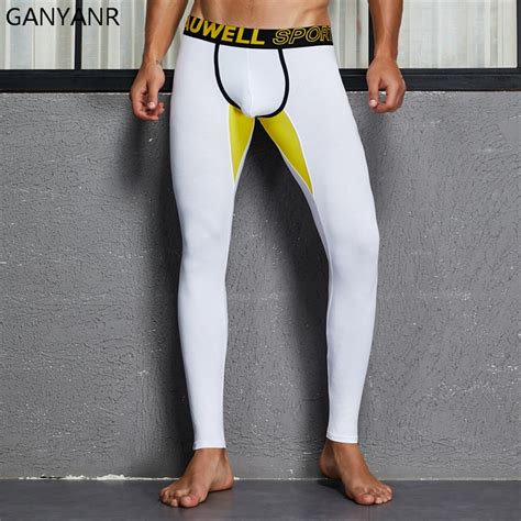 ganyanr running tights men sport leggings yoga basketball compression pants fitness gym athletic