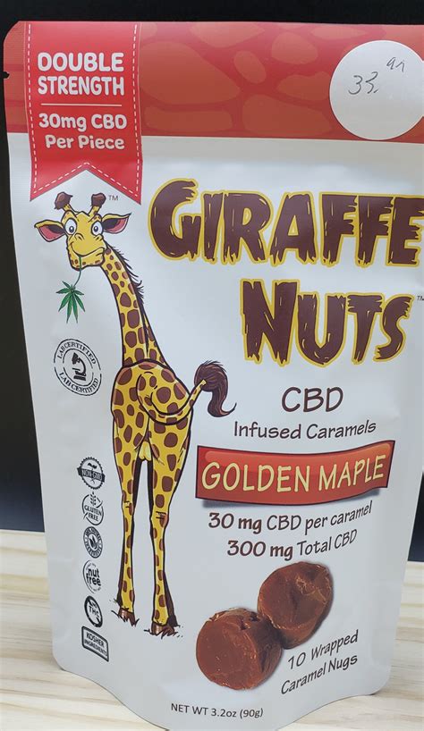 Giraffe Nuts Golden Maple 30mg Hemp Cbd Per Piece 10 Pieces