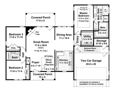 Traditional Plan 1700 Square Feet 3 Bedrooms 2 Bathrooms 348 00044