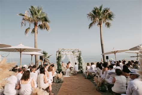 Relaxed All White Beach Wedding And A Seriously Glamorous Bride