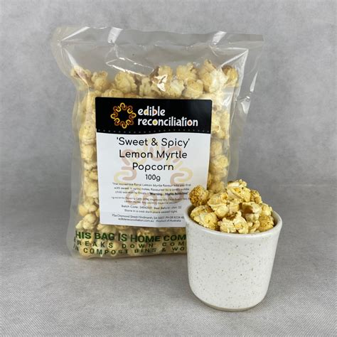 ‘sweet And Spicy Lemon Myrtle Popcorn Sq Creative Native Foods
