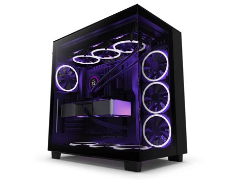 Nzxt H9 Flow All Black Cm H91fb 01 Dual Chamber Mid Tower Airflow