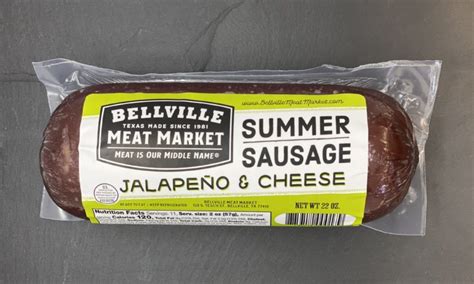 Jalapeno Cheese Summer Sausage 216 Oz 12 Servings Bellville Meat