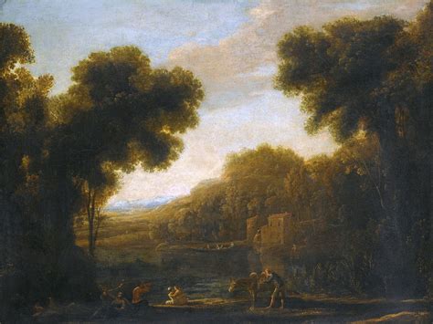 The Athenaeum A River Landscape With Travellers On The Bank Claude