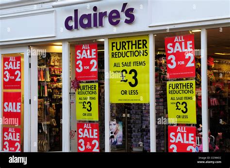 Claires Accessories Shop With Sale Notices Cambridge England Uk
