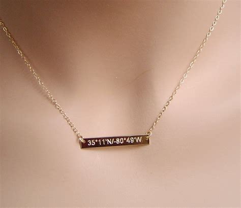 Big Sale Personalized Gold Bar Necklace By Personalanddesign