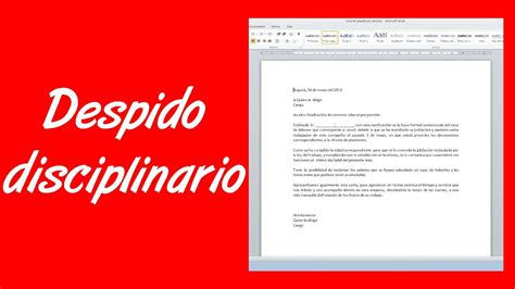 Modelo De Carta De Despido Disciplinario En Word Gratis Layarkaca21