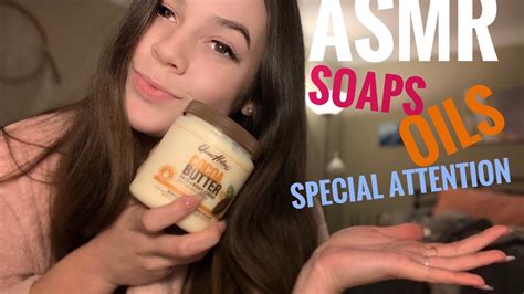 asmr~ soap lotion and oil sounds face massage youtube