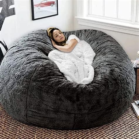 Microsuede Foam Giant Bean Bag Cover Memory Living Room Chair Lazy Sofa Cover Ebay