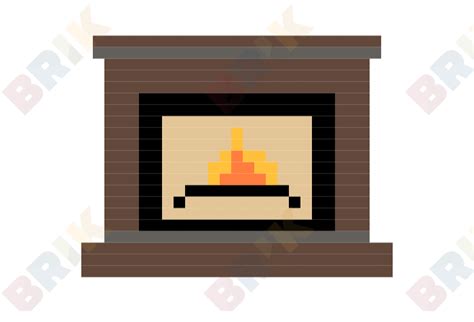 Fireplace Pixel Art Brik