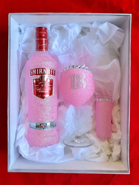 Vodka Glass And Shot Glass Ts For 18th Birthday Glitter Champagne